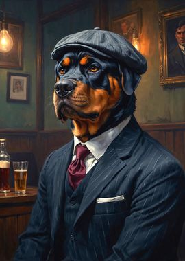 Ronnie the Rottweiler Dog in a Suit