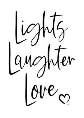 Lights Laughter Love Xmas Typography