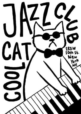 Cool Cat Jazz Club Poster