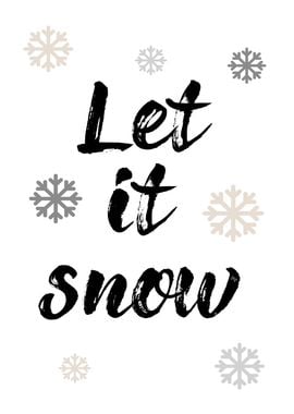 Let It Snow Winter Xmas Typography