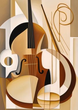 Abstract Violin Painting