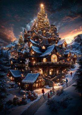 Christmas Village in the Mountains