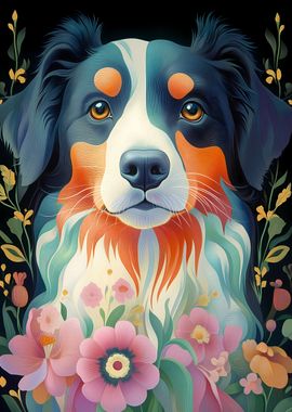 Dog with Flowers Animal