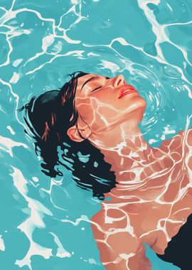 Woman Floating in Water