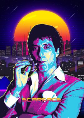 Scarface 80s Retro Art