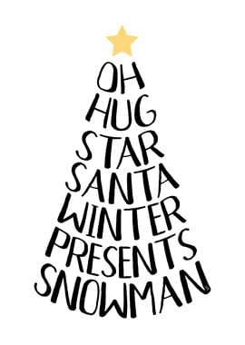 Nordic Christmas Tree Word Art