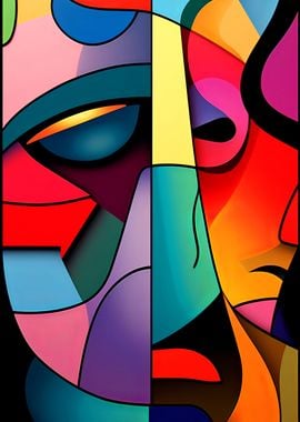 Abstract Colorful Face