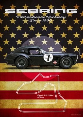 Sebring Raceway, Shelby Cobra Poster