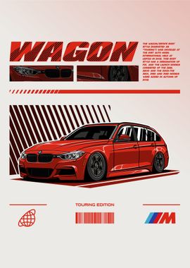 BMW 3 Series Wagon Red 2