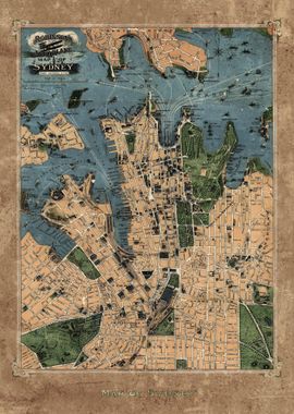 Vintage Map of Sydney