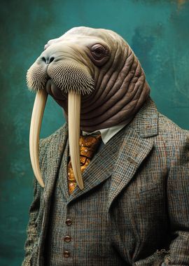 Portrait of a Walrus in Suit