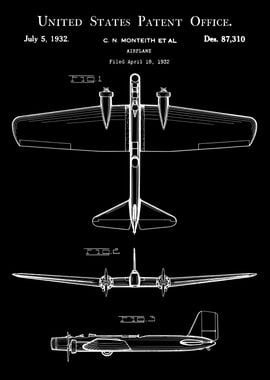 Airplane Patent Drawing