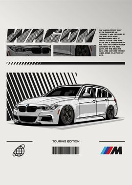 BMW 3 Series Wagon White 2