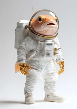 Fish in an astronaut Poster