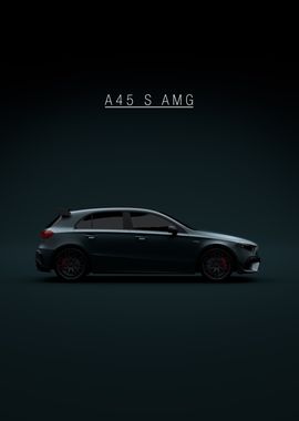 Black Mercedes A45 S AMG 2020 W177 - Green Tint