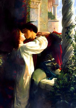 Romeo and Juliet Romantic Balcony Kiss