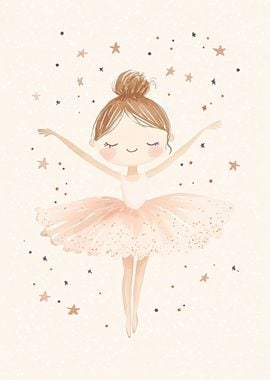 Ballet Ballerina with Stars