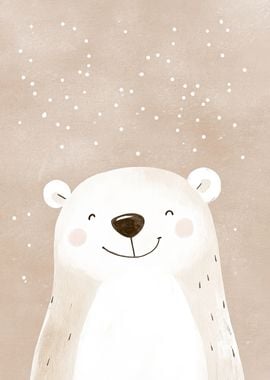 Smiling Polar Bear Illustration