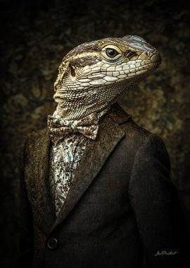 Lizard in Suit Portrait