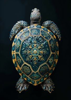 Ornate Turtle Sculpture