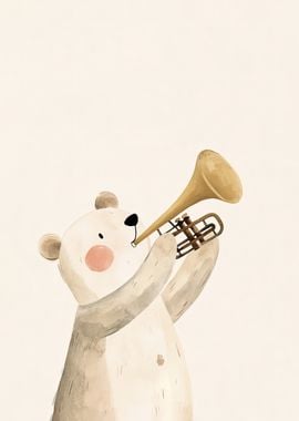 Bear Playing Trumpet