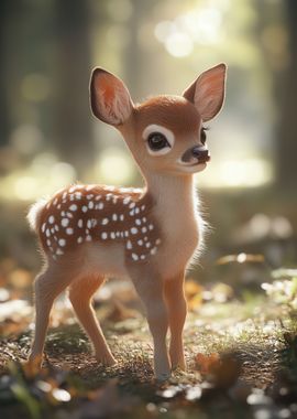 Baby Deer Fawn in Forest