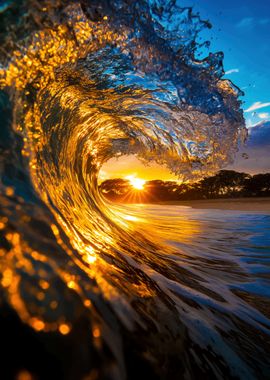 Golden Sunset Wave