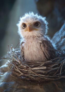 Baby Eagle in Nest