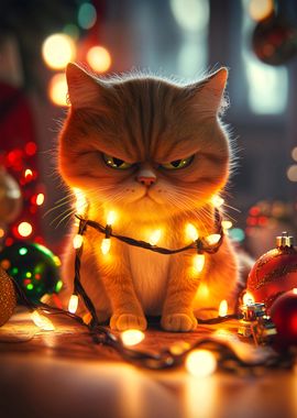 Annoyed Christmas Cat