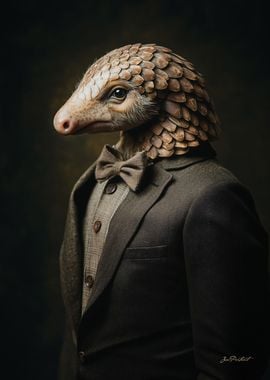 Pangolin in Suit Portrait