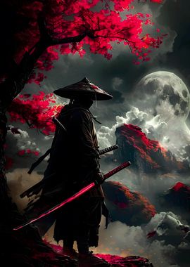 Samurai Under Crimson Moon