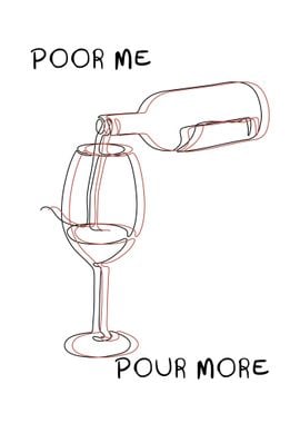 Wine Pour One Line Art