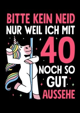 Unicorn 40th Birthday Design