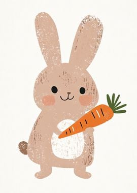 Cute Bunny with Carrot