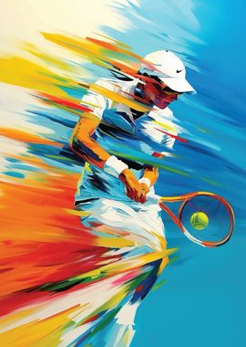 Tennis Player in Motion