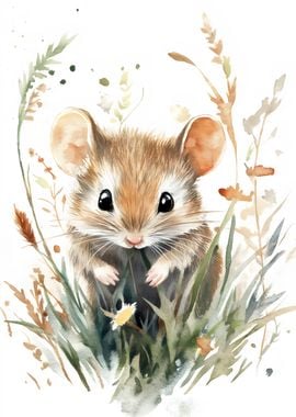 Cute Mouse in Grass