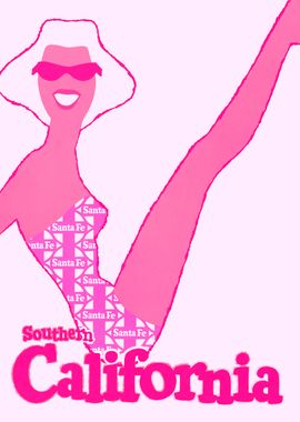 Pink Southern California Vintage Poster