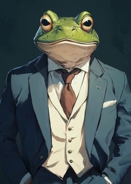 Happy Frog in Suit