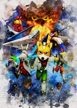 Star Fox Watercolor Art