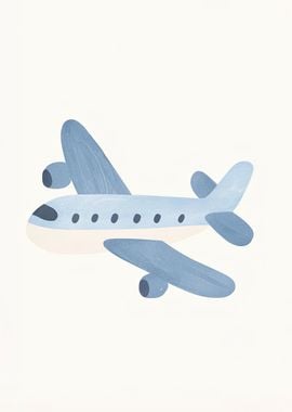 Blue Airplane Illustration