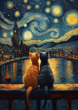 Starry Night Cats