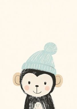 Cute Monkey in a Hat