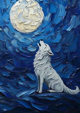 Wolf Howling at the Moon