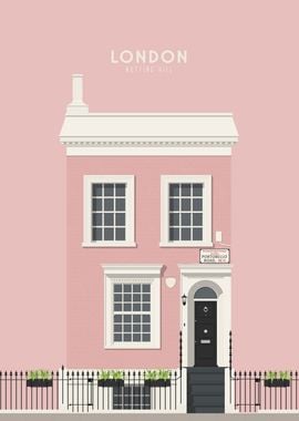 London Notting Hill Travel Illustration