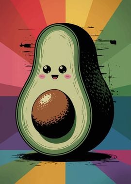 Cute Avocado Illustration