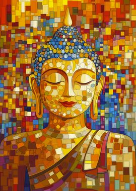 Buddha Mosaic Style Art