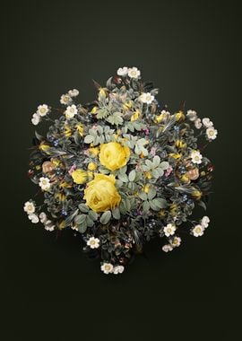 Sulphur Rose Wreath Bouquet