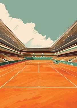 Tennis Court Illustration