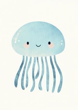 Cute Blue Jellyfish