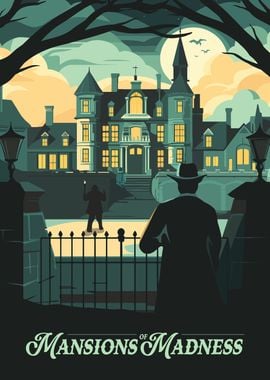 Mansions of Madness Board Game Inspired Illustration Poster